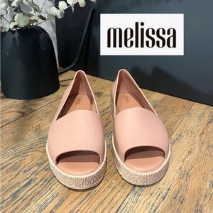 Melissa Cream and Pink Flats with Minimalist Design